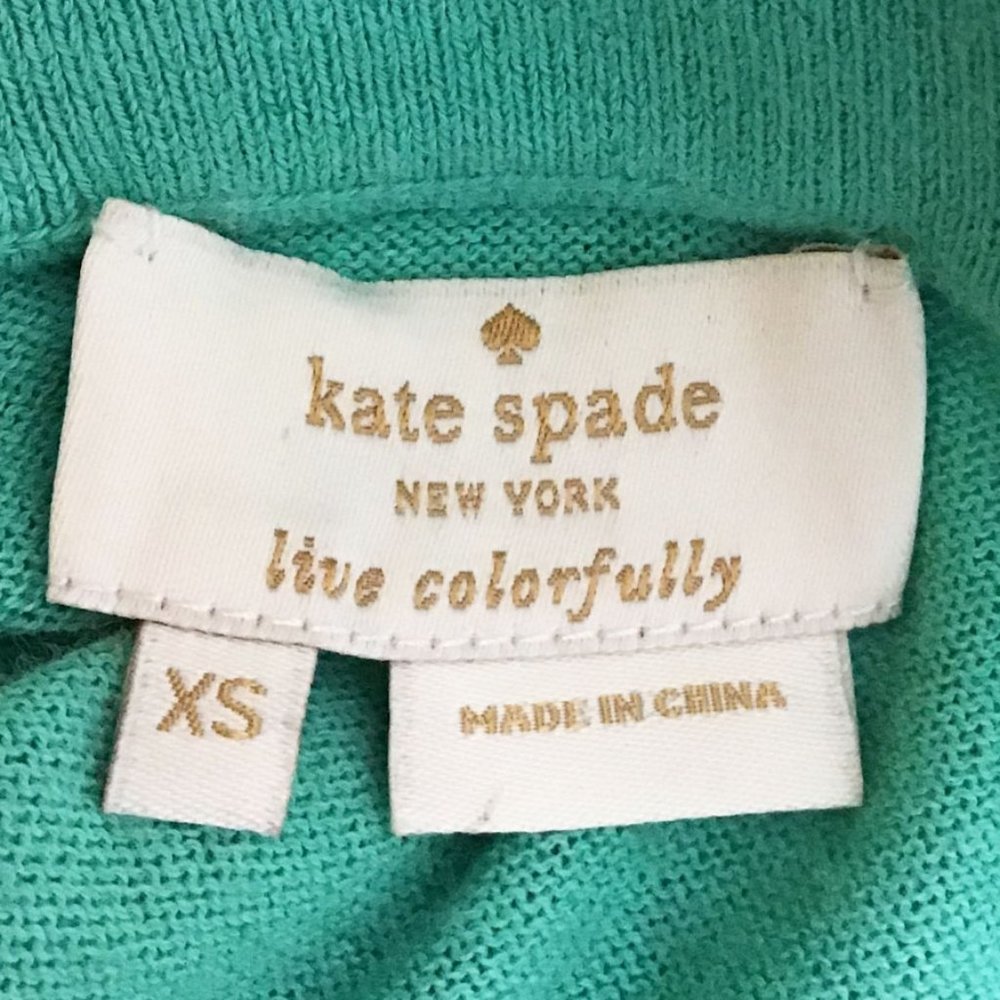Kate Spade Teal Leni Embellished Cardigan Sweater XS - Picture 8 of 9
